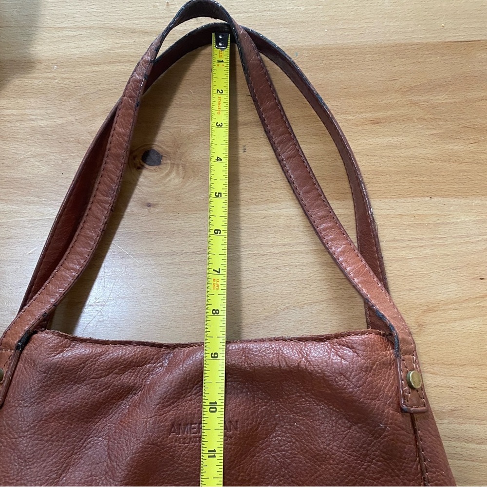 American Leather Co. Cognac Brown Leather Hobo Bag Minimalist Shoulder Purse - Picture 15 of 16